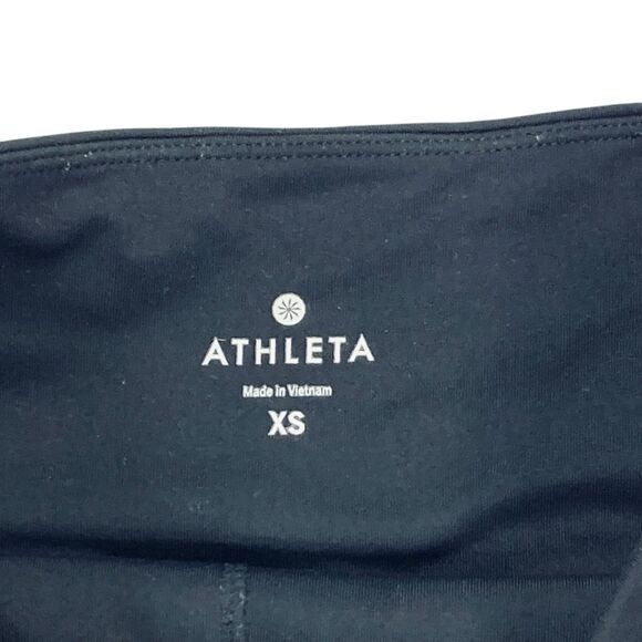 Athleta Leggings Women XS Black Powerful Gleam Hi Rise Mesh Moto Workout Stretch - Picture 13 of 13